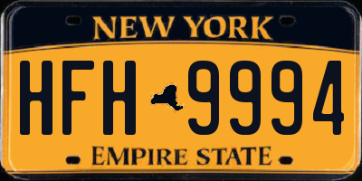 NY license plate HFH9994