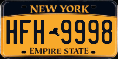 NY license plate HFH9998