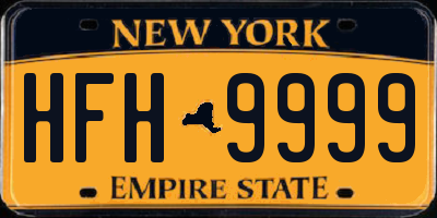 NY license plate HFH9999