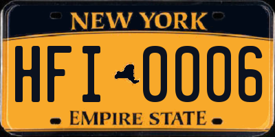 NY license plate HFI0006