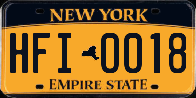NY license plate HFI0018