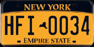 NY license plate HFI0034