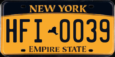 NY license plate HFI0039