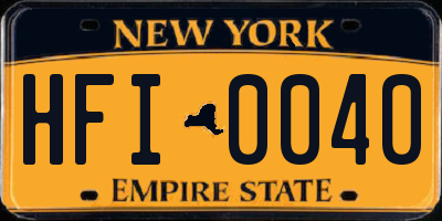 NY license plate HFI0040