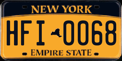 NY license plate HFI0068