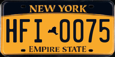 NY license plate HFI0075