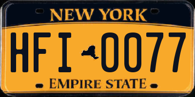 NY license plate HFI0077