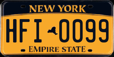NY license plate HFI0099