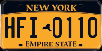 NY license plate HFI0110