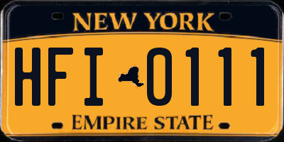 NY license plate HFI0111