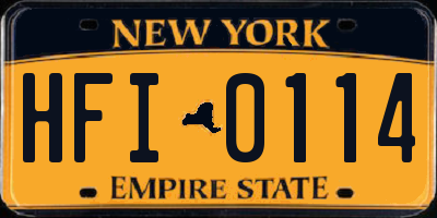 NY license plate HFI0114