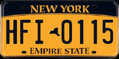 NY license plate HFI0115