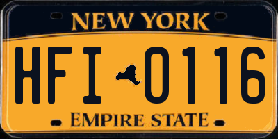 NY license plate HFI0116