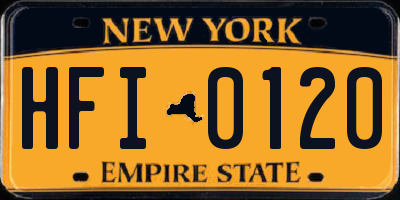 NY license plate HFI0120