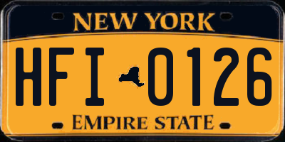 NY license plate HFI0126