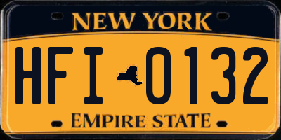 NY license plate HFI0132