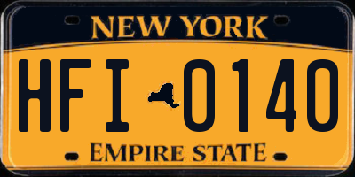 NY license plate HFI0140