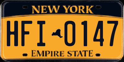 NY license plate HFI0147