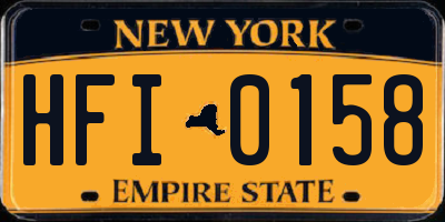 NY license plate HFI0158
