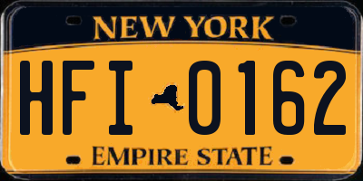 NY license plate HFI0162