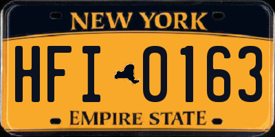 NY license plate HFI0163