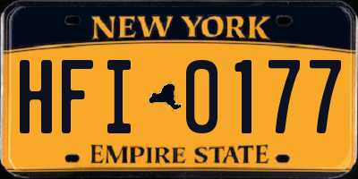 NY license plate HFI0177