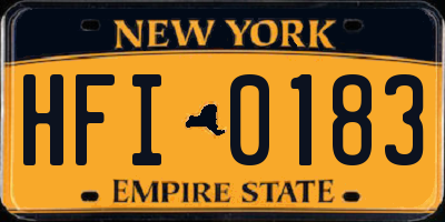 NY license plate HFI0183