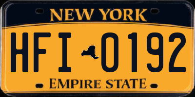 NY license plate HFI0192