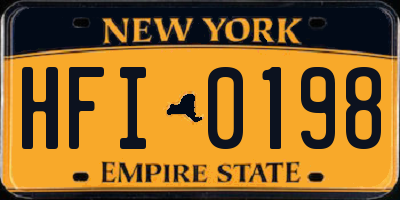 NY license plate HFI0198