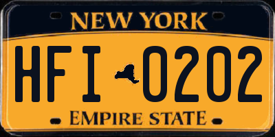 NY license plate HFI0202