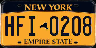 NY license plate HFI0208