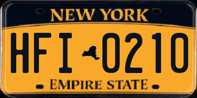 NY license plate HFI0210