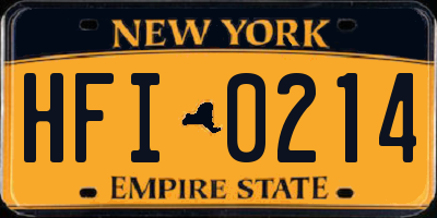 NY license plate HFI0214