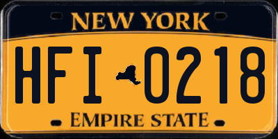NY license plate HFI0218