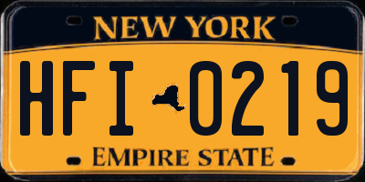 NY license plate HFI0219