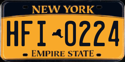 NY license plate HFI0224