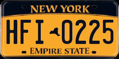 NY license plate HFI0225