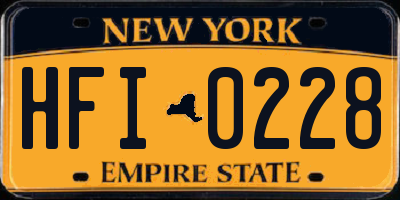 NY license plate HFI0228