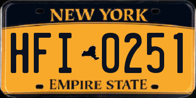 NY license plate HFI0251
