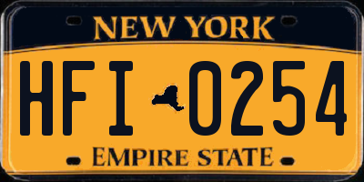 NY license plate HFI0254