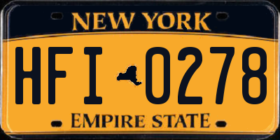 NY license plate HFI0278