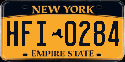 NY license plate HFI0284