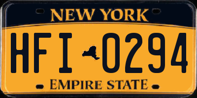 NY license plate HFI0294