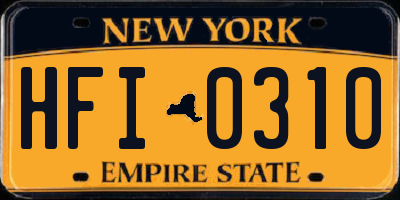NY license plate HFI0310