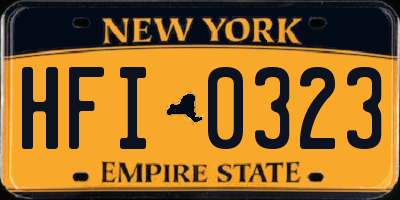 NY license plate HFI0323