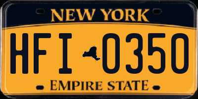 NY license plate HFI0350