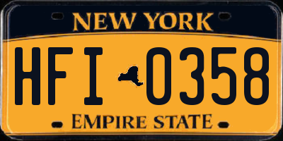 NY license plate HFI0358