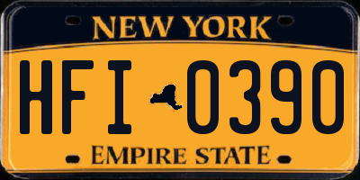 NY license plate HFI0390