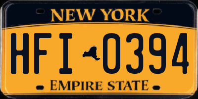 NY license plate HFI0394
