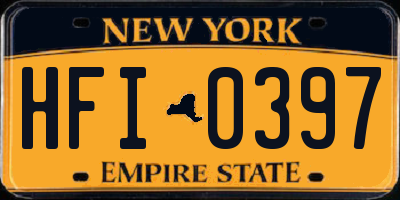 NY license plate HFI0397